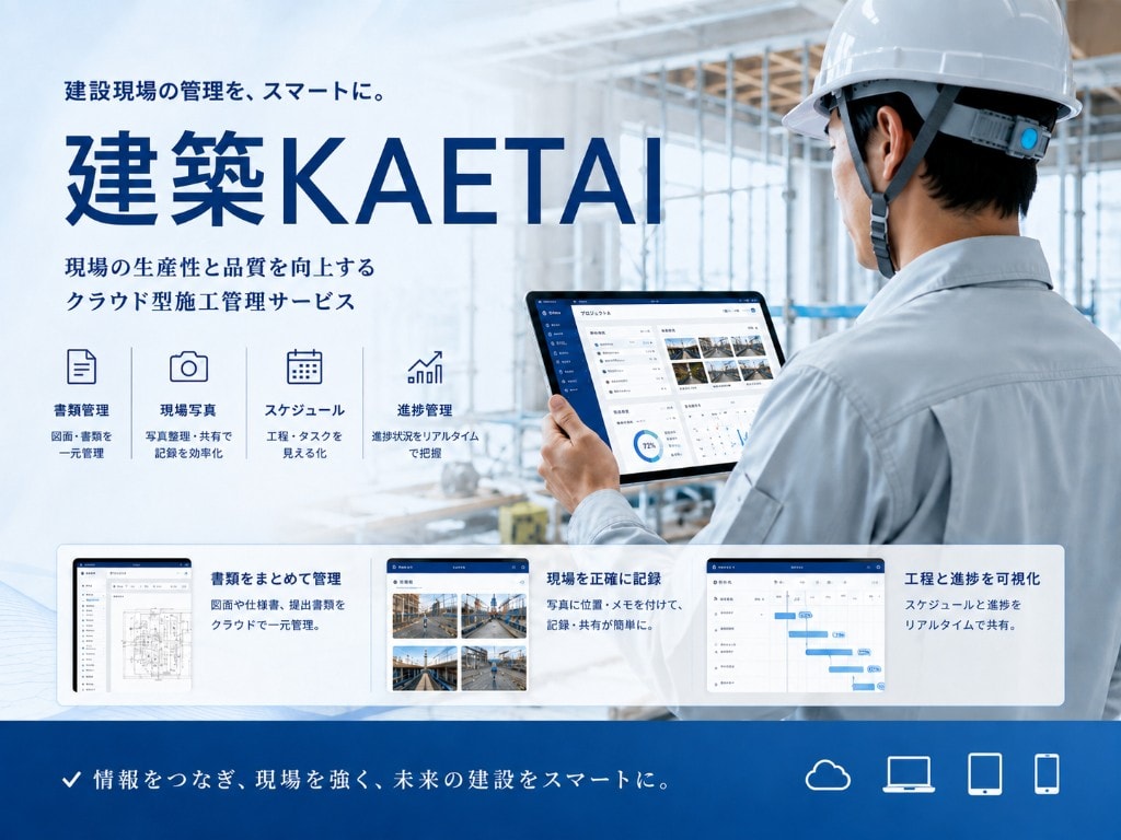 建築KAETAI クラウド型施工管理サービスのイメージ
